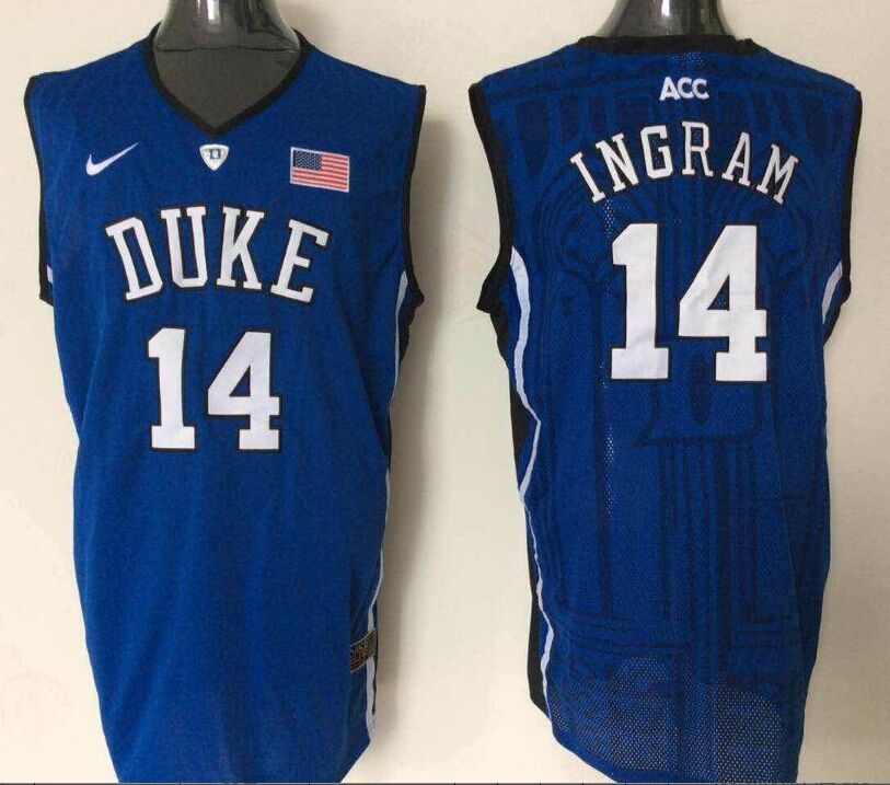 NCAA Men Duke Blue Devils #14 Ingram blue